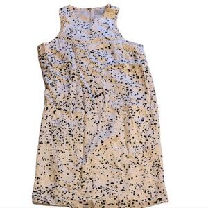 Everlane Satin Slip Dress Mini Cream Black Splatter Pattern Size 4